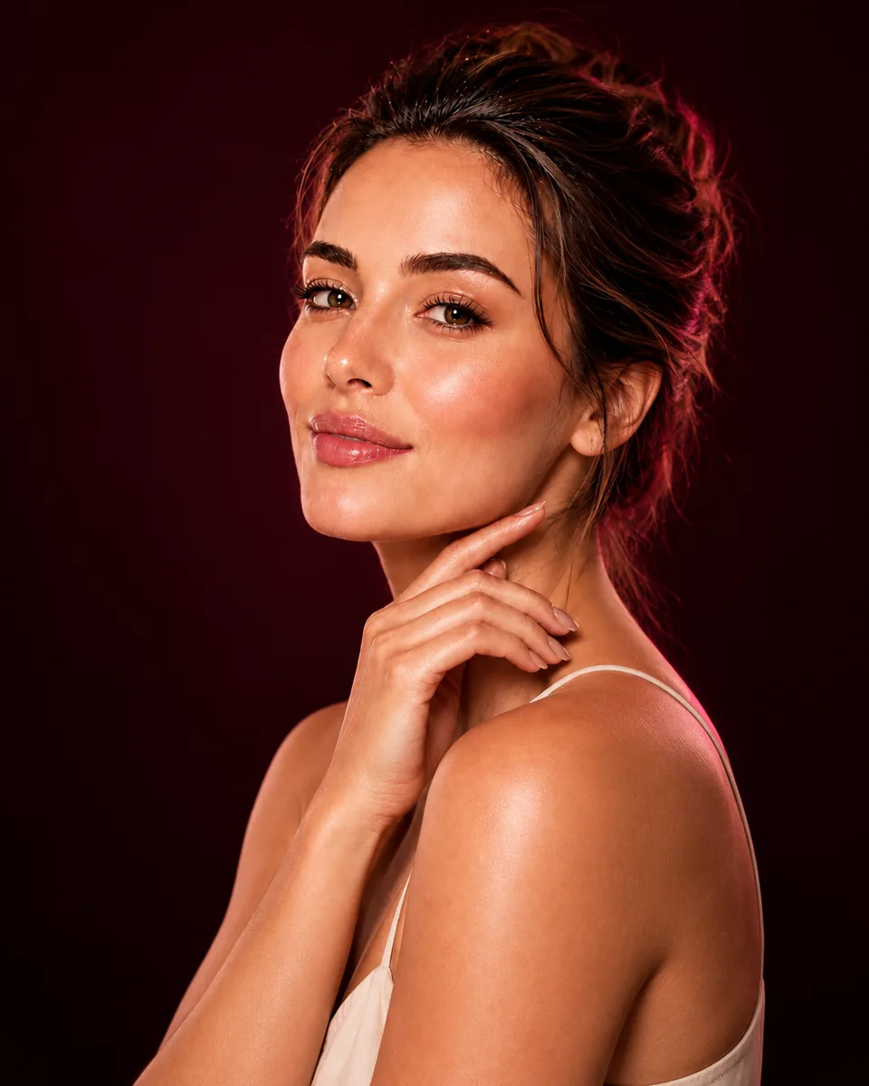 Retrato ilustrativo da campanha de cuidados faciais Biodynk